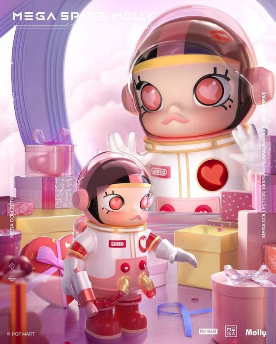 Pop Mart 泡泡瑪特 Mega 珍藏系列 - 400% SPACE MOLLY HEARTBEAT