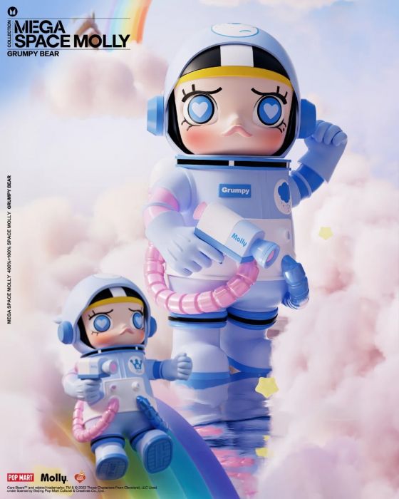 Pop Mart 泡泡瑪特 Care Bears Mega 珍藏系列 - 400% + 100% SPACE MOLLY x 易怒熊 Grumpy Bear
