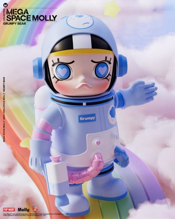 Pop Mart 泡泡瑪特 Care Bears Mega 珍藏系列 - 400% + 100% SPACE MOLLY x 易怒熊 Grumpy Bear