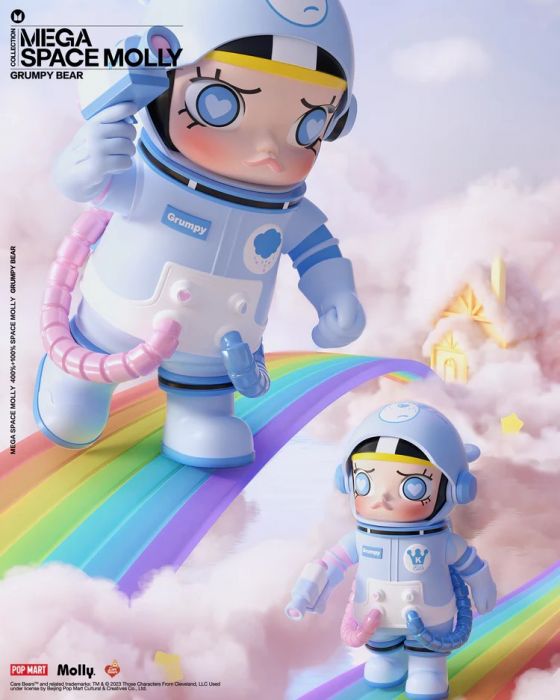 Pop Mart 泡泡瑪特 Care Bears Mega 珍藏系列 - 400% + 100% SPACE MOLLY x 易怒熊 Grumpy Bear