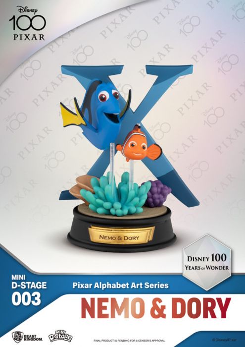 Beast Kingdom 迷你夢精選 Mini D-Stage 003 - 迪士尼百年慶典-PIXAR藝術文字系列 B款 (原盒6件)