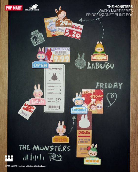 Pop Mart 泡泡瑪特盲盒手辦 - The Monster Labubu 古怪超市磁石貼系列
