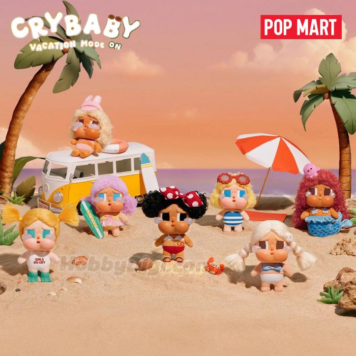 Pop Mart 泡泡瑪特盲盒搪膠毛絨掛件 - Crybaby Vacation Mode On 系列
