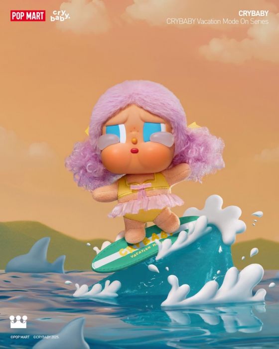 Pop Mart 泡泡瑪特盲盒搪膠毛絨掛件 - Crybaby Vacation Mode On 系列