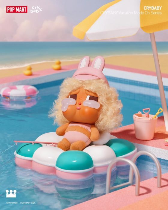Pop Mart 泡泡瑪特盲盒搪膠毛絨掛件 - Crybaby Vacation Mode On 系列
