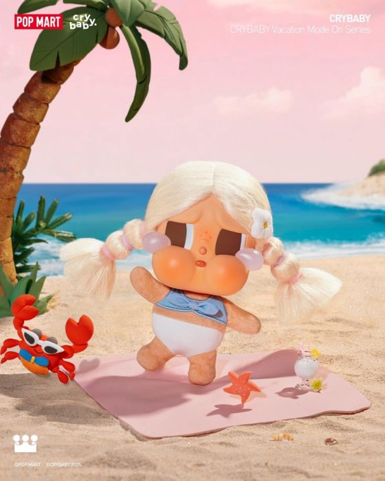 Pop Mart 泡泡瑪特盲盒搪膠毛絨掛件 - Crybaby Vacation Mode On 系列