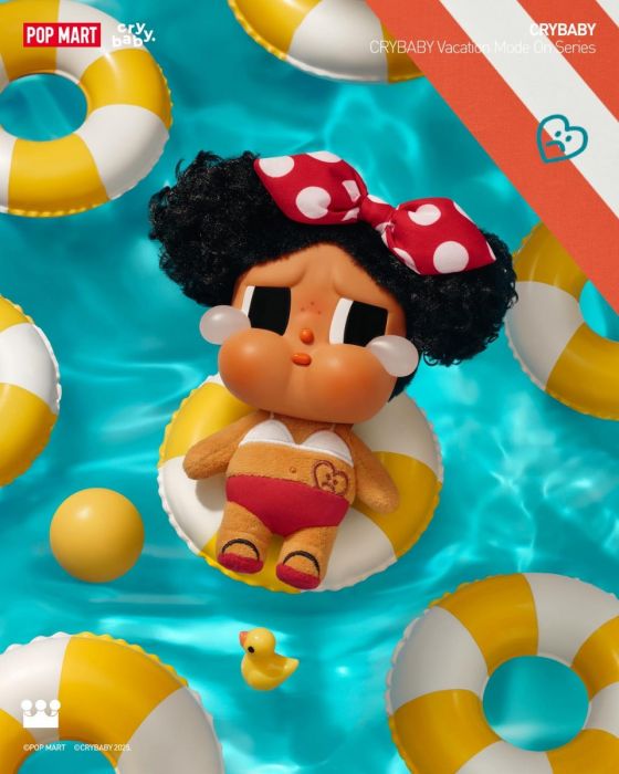 Pop Mart 泡泡瑪特盲盒搪膠毛絨掛件 - Crybaby Vacation Mode On 系列