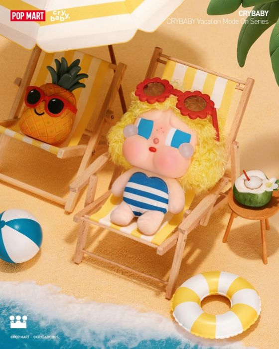 Pop Mart 泡泡瑪特盲盒搪膠毛絨掛件 - Crybaby Vacation Mode On 系列