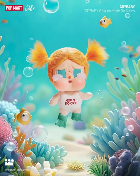 Pop Mart 泡泡瑪特盲盒搪膠毛絨掛件 - Crybaby Vacation Mode On 系列