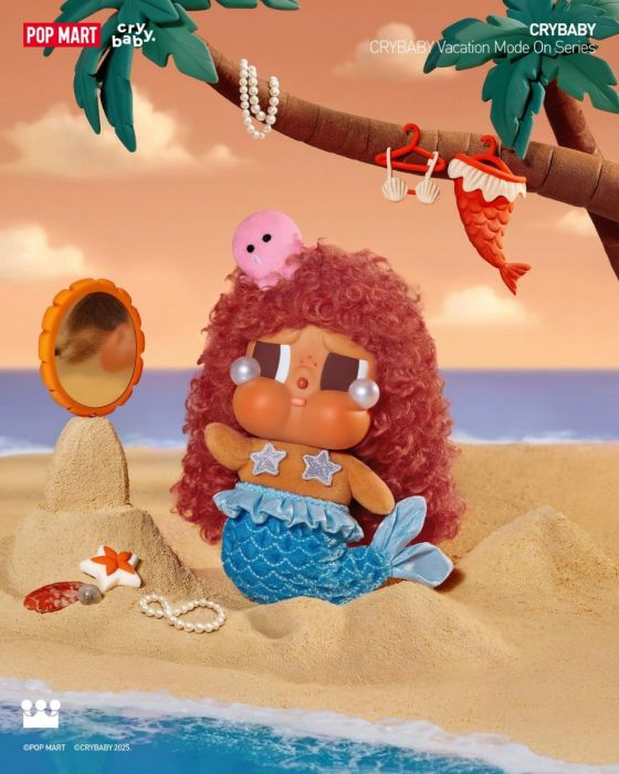 Pop Mart 泡泡瑪特盲盒搪膠毛絨掛件 - Crybaby Vacation Mode On 系列