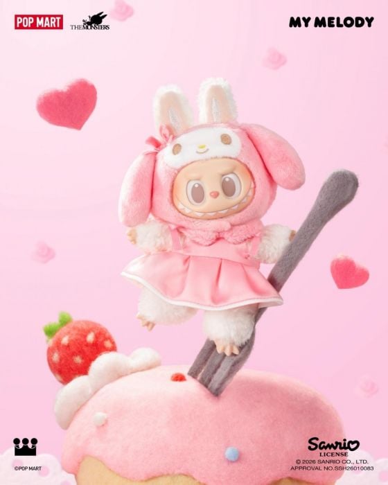 Pop Mart 泡泡瑪特盲盒搪膠毛絨掛件 - The Monster Labubu X Sanrio 角色系列