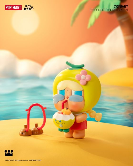 Pop Mart 泡泡瑪特手辦公仔 - CRYBABY 椰皇/椰青系列 (綠色)