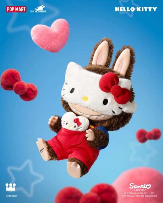 Pop Mart 泡泡瑪特搪膠毛絨公仔 - The Monster Labubu X Sanrio Hello Kitty 系列