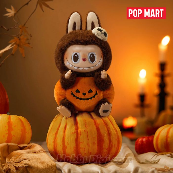 Pop Mart 泡泡瑪特搪膠毛絨掛件 - The Monsters Labubu 萬聖節快樂派對系列 (南瓜Labubu)