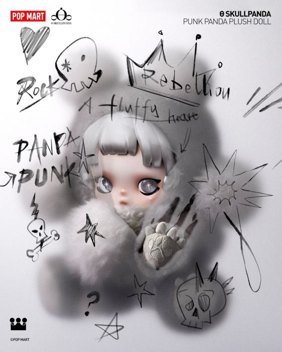 Pop Mart 泡泡瑪特搪膠毛絨掛件 - θ Skullpanda 熊叛叛系列