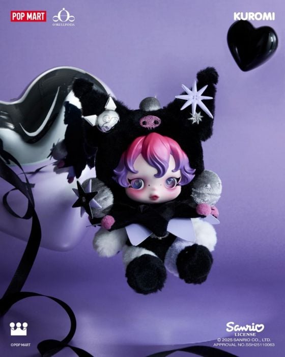 Pop Mart 泡泡瑪特搪膠毛絨掛件 - Skullpanda X Sanrio系列
