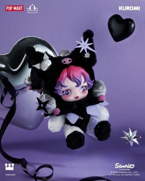 Pop Mart 泡泡瑪特搪膠毛絨掛件 - Skullpanda X Sanrio系列
